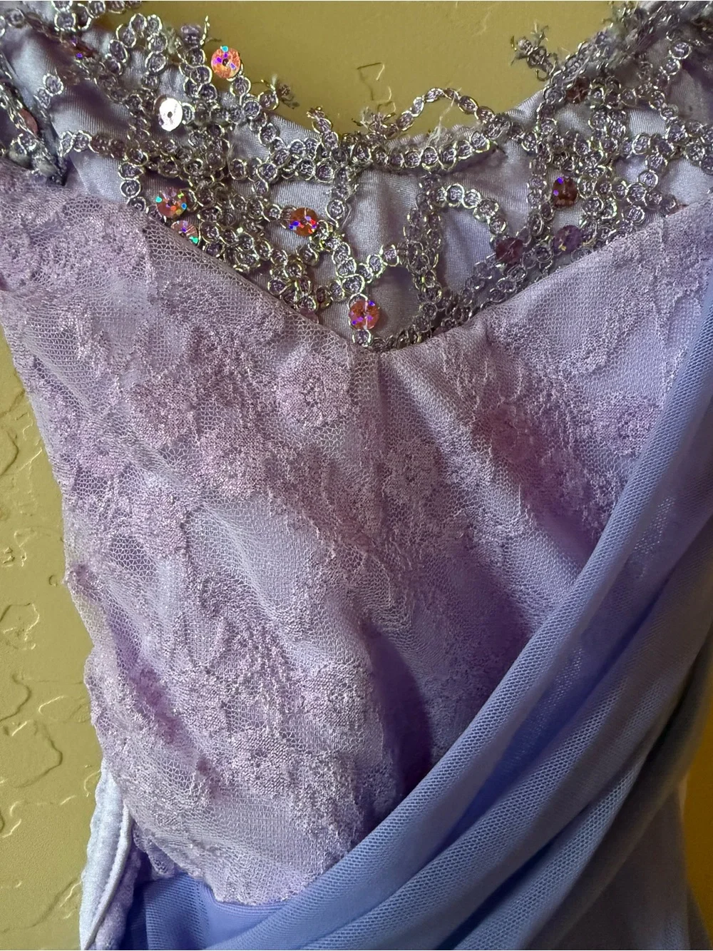 Kelle LC Lavender Lyrical Dance Costume Rhinestone Lace Contemporary Solo